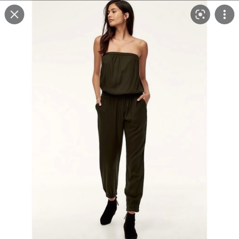 Aritzia Azure Skies Tabata Jumpsuit - Olive Green/Dark Grey - XS